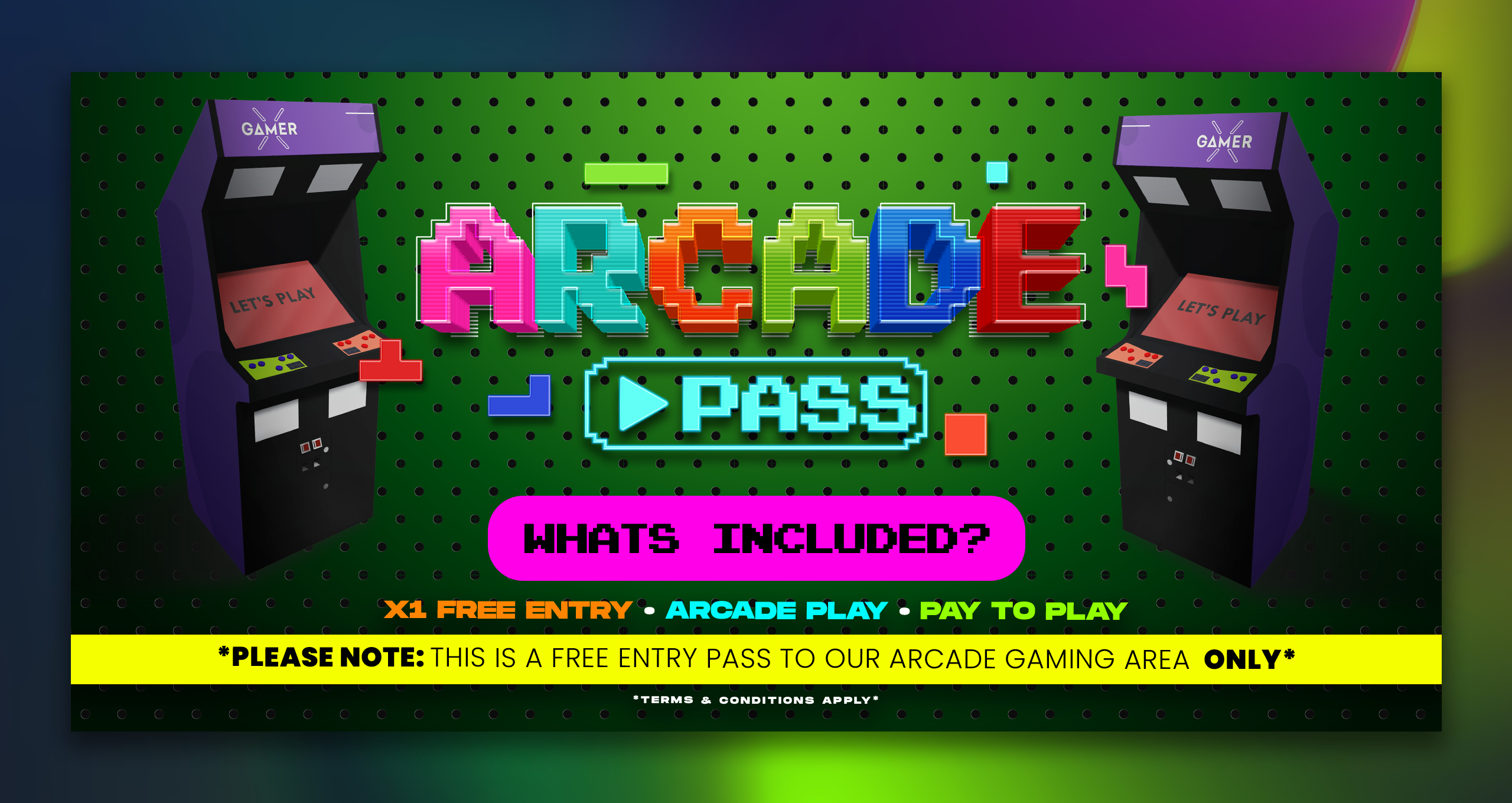 Arcade Pass Panel - ARCADE ONLY